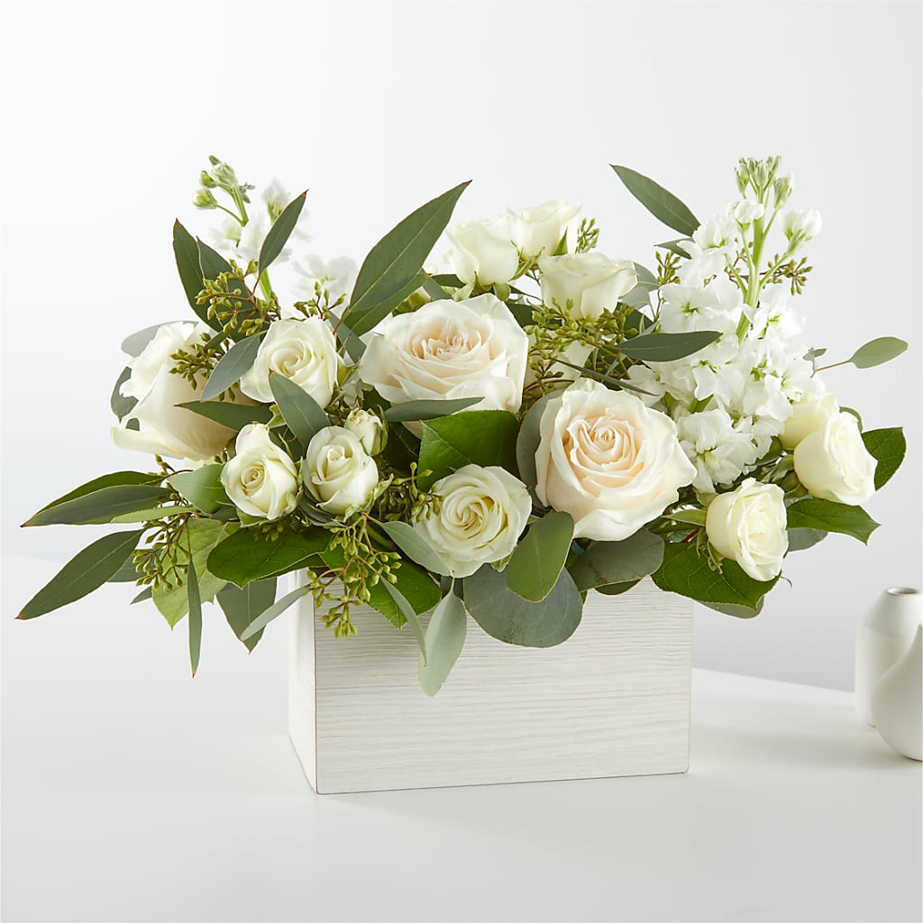 Fresh Linen Box Bouquet – Flowers On Fourteenth, Washington DC