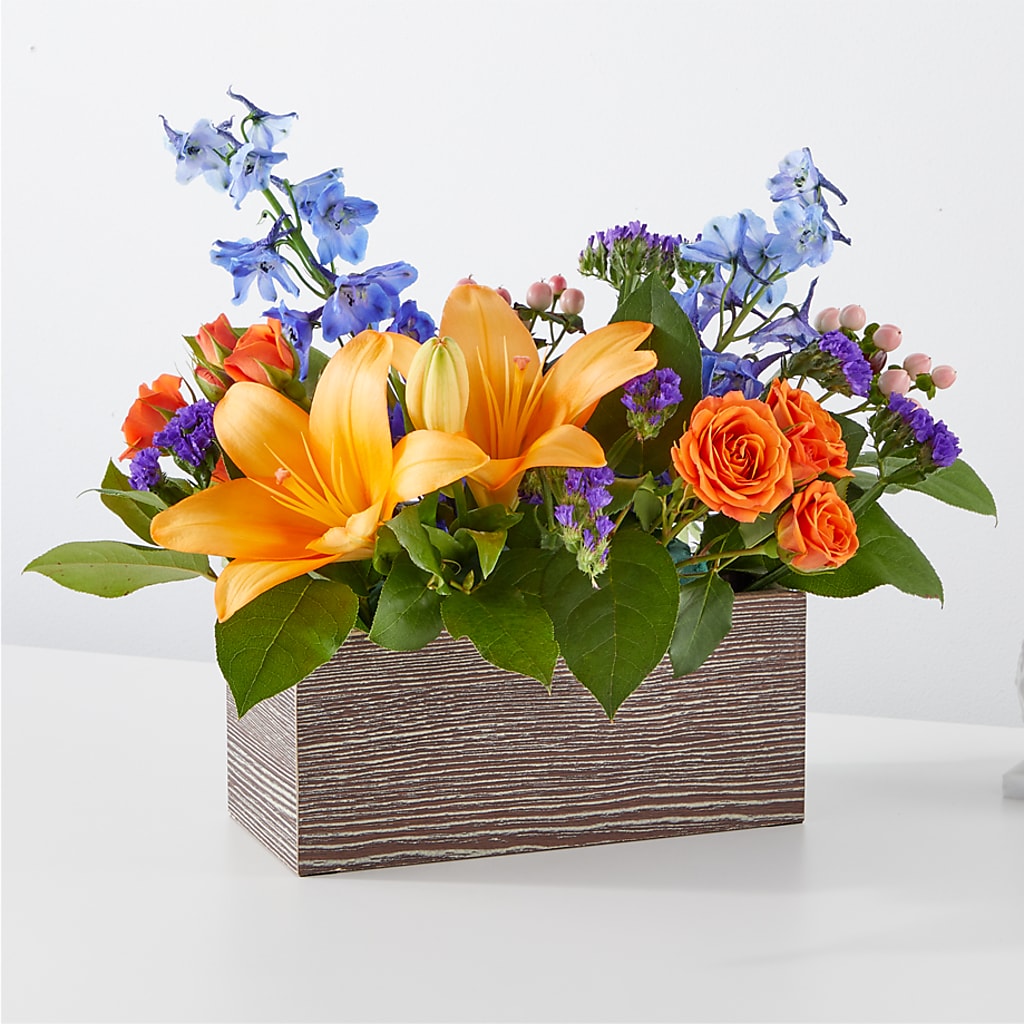 Radiant Citrus Box Bouquet – Flowers On Fourteenth, Washington DC
