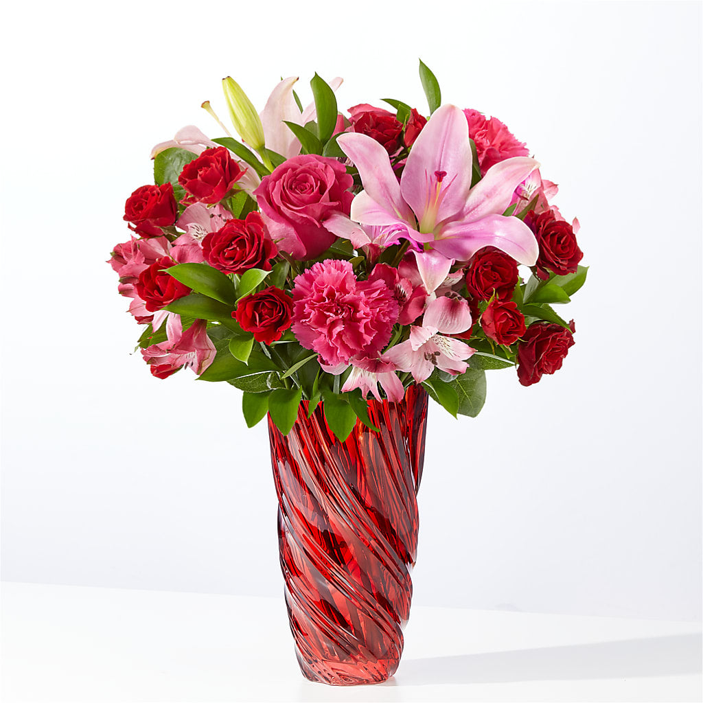 In Love Bouquet with Luxe Swirl Vase – Flowers On Fourteenth, Washington DC