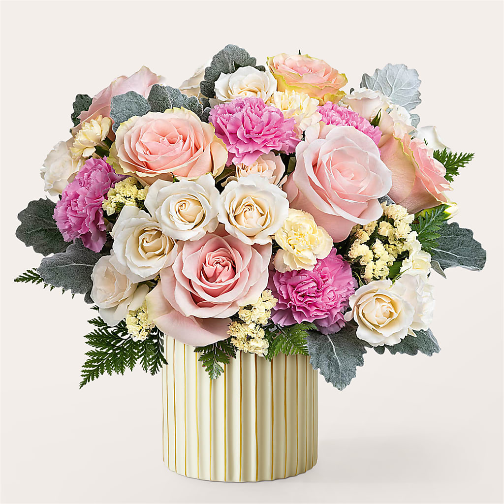 Blissful Moments Bouquet with Ivory Vase – Flowers On Fourteenth, Washington DC