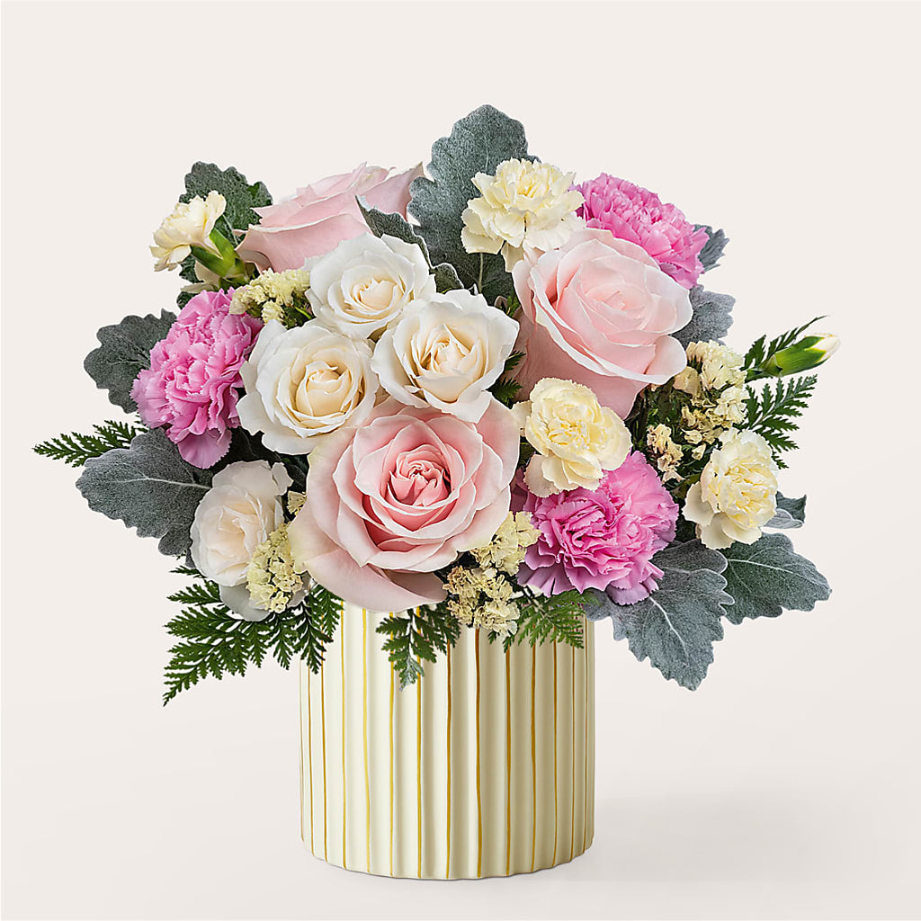 Blissful Moments Bouquet with Ivory Vase – Flowers On Fourteenth, Washington DC