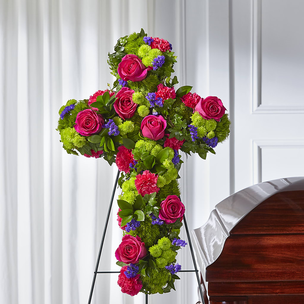 Tribute Rose Floral Cross – Flowers On Fourteenth, Washington DC