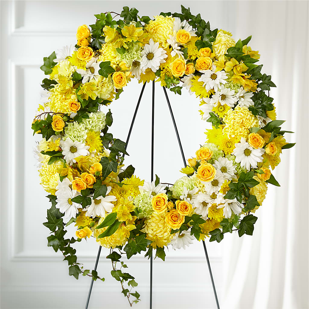 Golden Remembrance Wreath – Flowers On Fourteenth, Washington DC