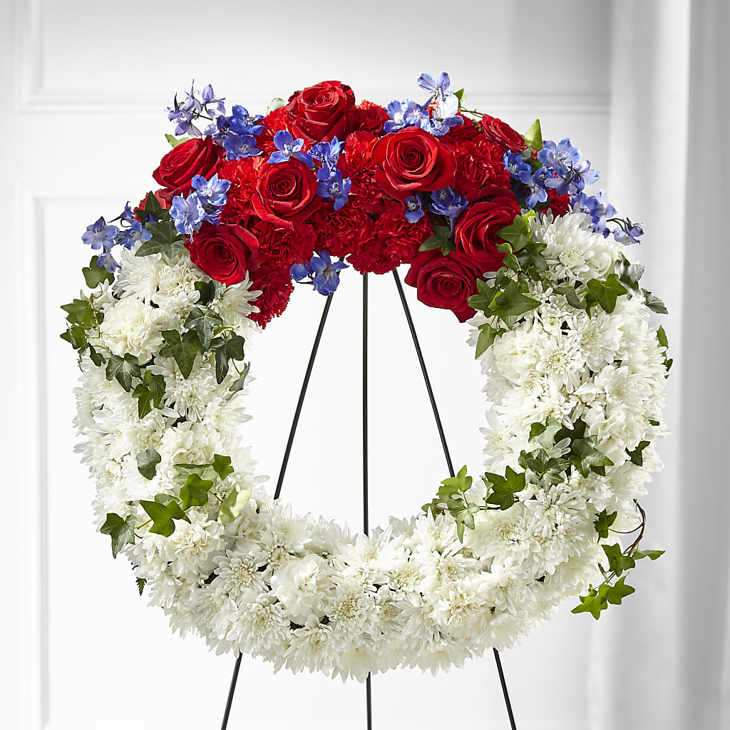 Patriotic Passion Wreath – Flowers On Fourteenth, Washington DC