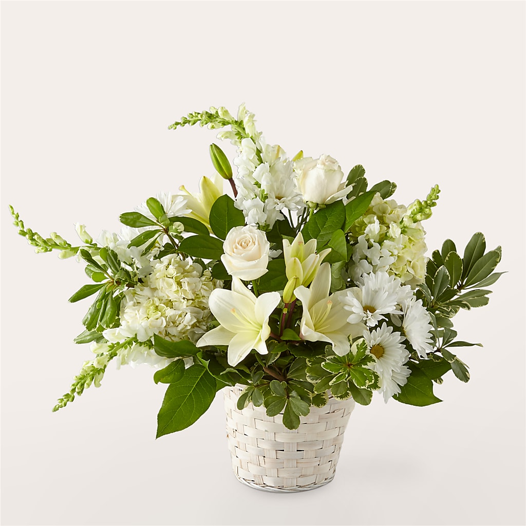 Ivory Elegance Floral Basket – Flowers On Fourteenth, Washington DC