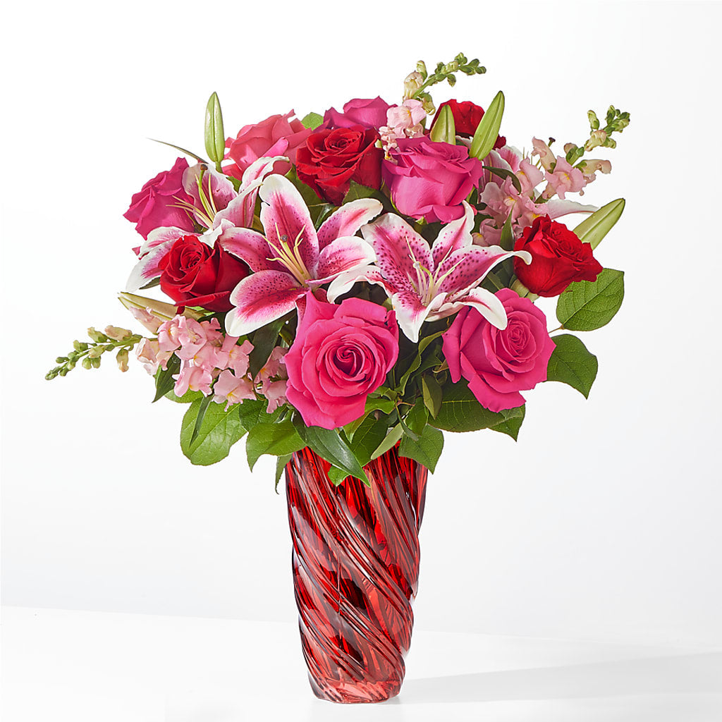 Always You Bouquet with Luxe Swirl Vase – Flowers On Fourteenth, Washington DC
