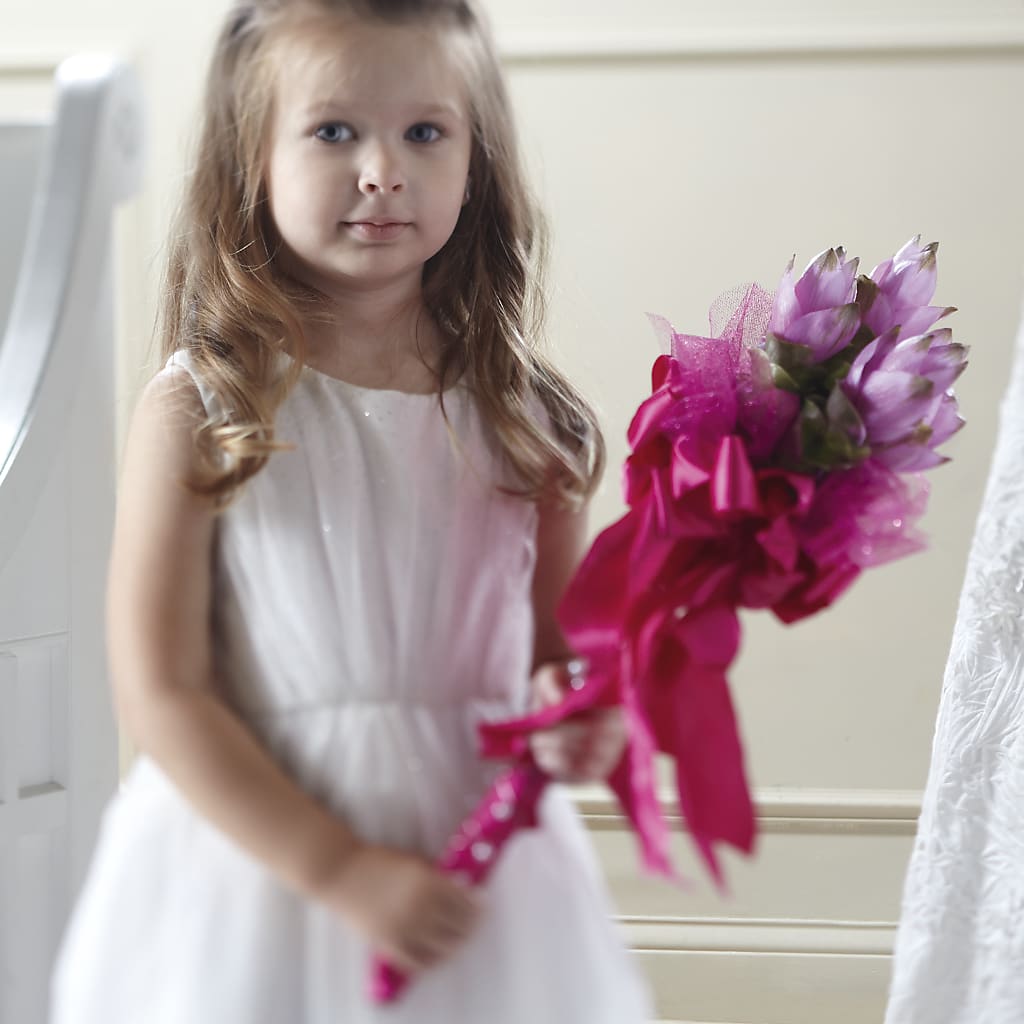 Sparkle Pink Flower Girl Bouquet – Flowers On Fourteenth, Washington DC