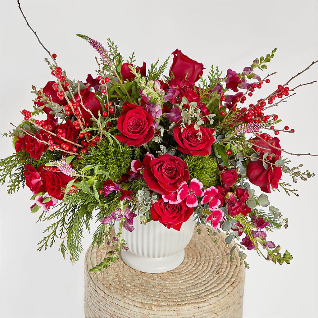 Big Red Bow Bouquet –  Flowers On Fourteenth, Washington DC