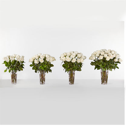 Long Stem White Rose Bouquet –  Flowers On Fourteenth, Washington DC