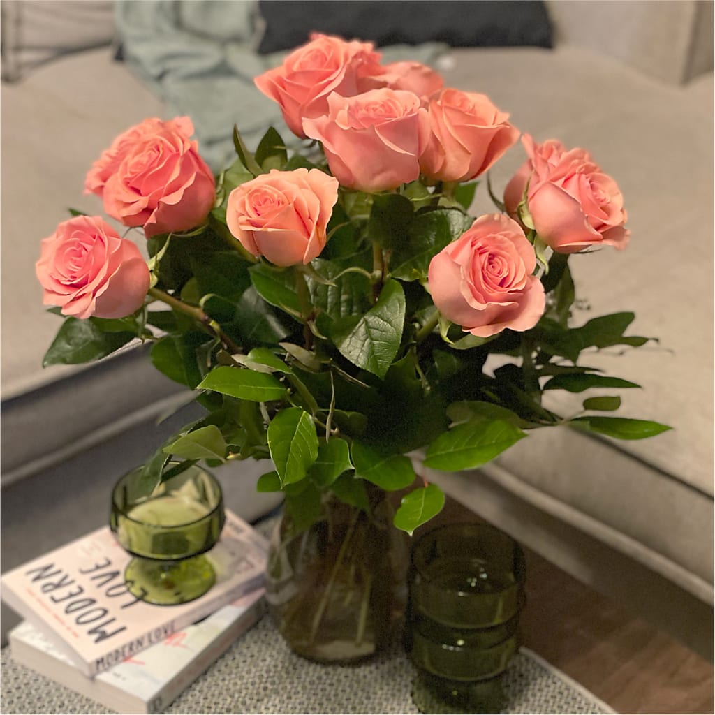 Long Stem Pink Rose Bouquet –  Flowers On Fourteenth, Washington DC