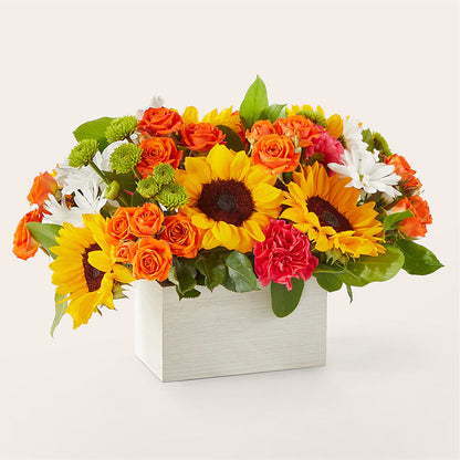 Sun-drenched Blooms Box Bouquet –  Flowers On Fourteenth, Washington DC