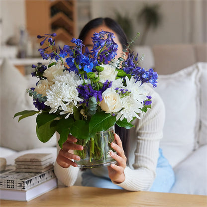 Cerulean Waves Bouquet –  Flowers On Fourteenth, Washington DC
