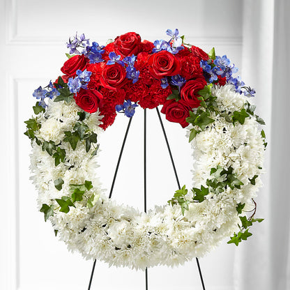 Patriotic Passion Wreath –  Flowers On Fourteenth, Washington DC