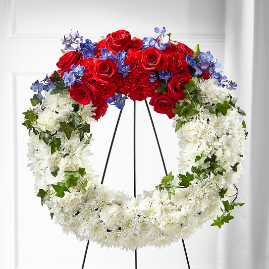 Patriotic Passion Wreath –  Flowers On Fourteenth, Washington DC