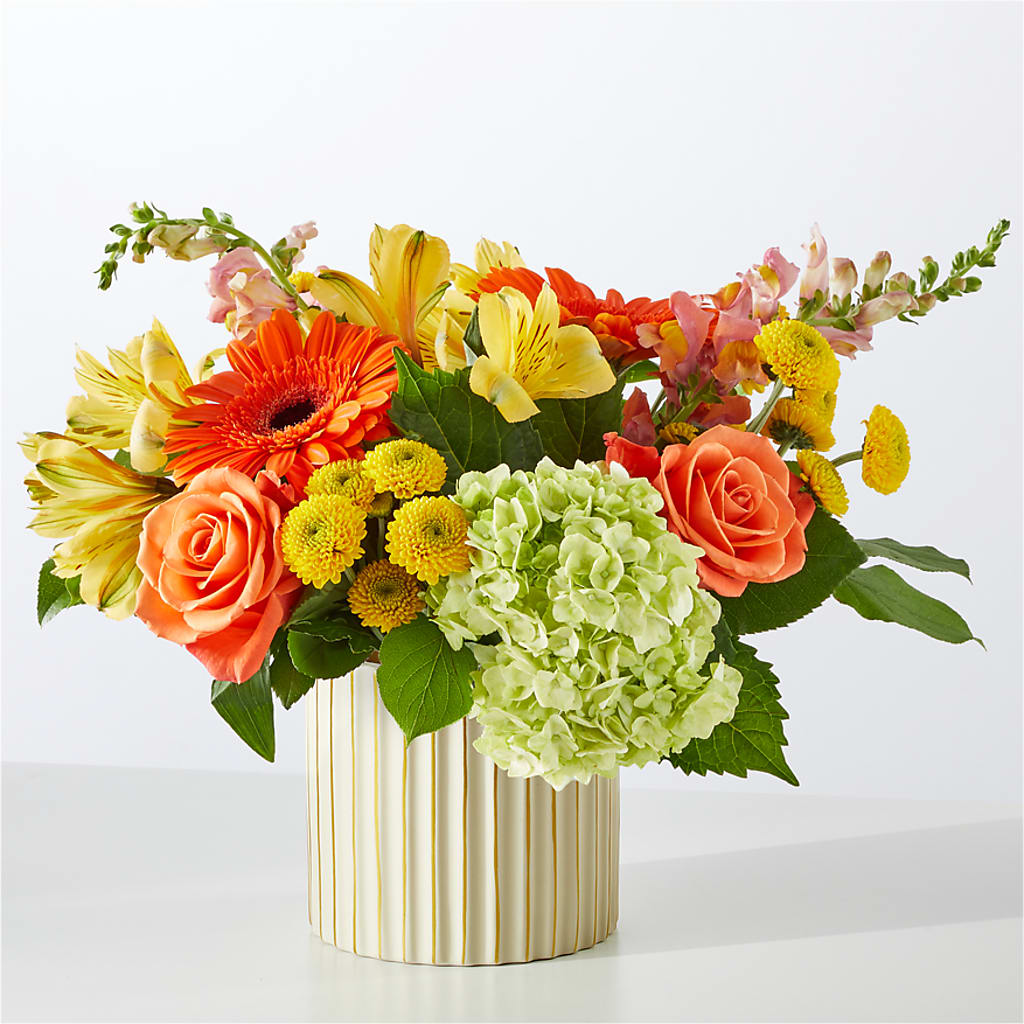 Autumn Sunshine Bouquet with Ivory Vase –  Flowers On Fourteenth, Washington DC
