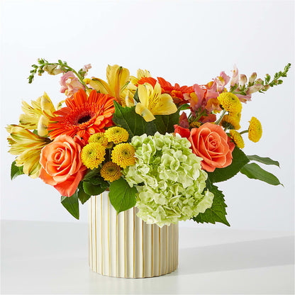 Autumn Sunshine Bouquet with Ivory Vase –  Flowers On Fourteenth, Washington DC