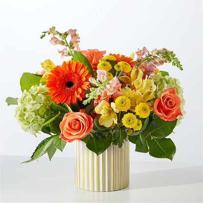 Autumn Sunshine Bouquet with Ivory Vase –  Flowers On Fourteenth, Washington DC