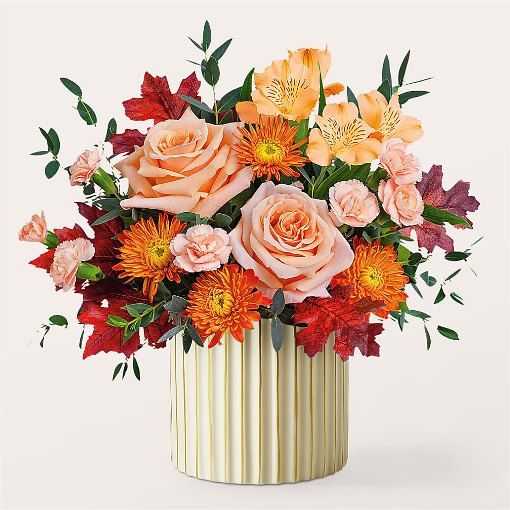 Spiced Latte Bouquet with Ivory Vase –  Flowers On Fourteenth, Washington DC