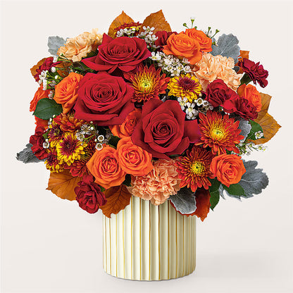 Merlot Bouquet with Ivory Vase –  Flowers On Fourteenth, Washington DC