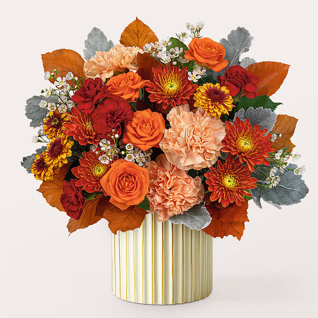 Merlot Bouquet with Ivory Vase –  Flowers On Fourteenth, Washington DC
