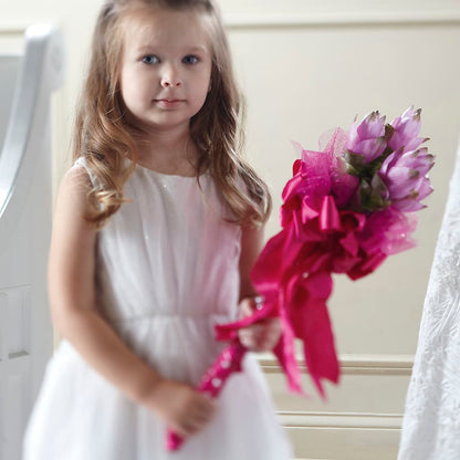 Sparkle Pink Flower Girl Bouquet –  Flowers On Fourteenth, Washington DC
